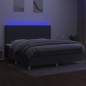 vidaXL Cama box spring colchón y luces LED tela gris claro 200x200 cm vidaXL Cama box spring colchón y luces LED tela gris claro 200x200 cm