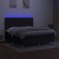 vidaXL Cama box spring colchón y luces LED tela negro 180x200 cm vidaXL Cama box spring colchón y luces LED tela negro 180x200 cm