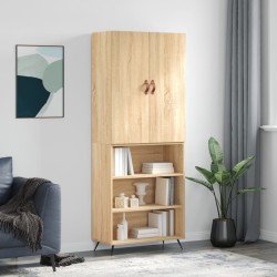 vidaXL Aparador alto madera contrachapada color roble 69,5x34x180 cm