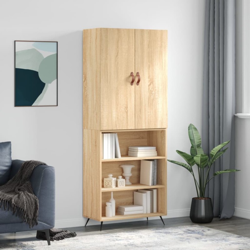 vidaXL Aparador alto madera contrachapada color roble 69,5x34x180 cm vidaXL Aparador alto madera contrachapada color roble 69,5x34x180 cm