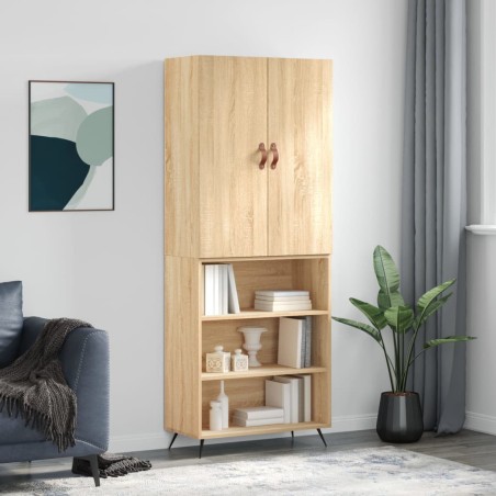 vidaXL Aparador alto madera contrachapada color roble 69,5x34x180 cm