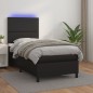 vidaXL Cama box spring y colchón LED cuero sintético negro 80x200 cm vidaXL Cama box spring y colchón LED cuero sintético negro 80x200 cm