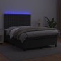 vidaXL Cama box spring colchón y LED cuero sintético negro 140x200 cm vidaXL Cama box spring colchón y LED cuero sintético negro 140x200 cm