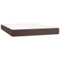 vidaXL Cama box spring colchón y LED cuero sintético marrón 140x190 cm vidaXL Cama box spring colchón y LED cuero sintético marrón 140x190 cm