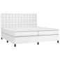 vidaXL Cama box spring colchón y LED cuero sintético blanco 200x200 cm vidaXL Cama box spring colchón y LED cuero sintético blanco 200x200 cm