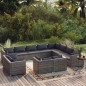 vidaXL Set de muebles de jardín 12 pzas y cojines ratán sintético gris vidaXL Set de muebles de jardín 12 pzas y cojines ratán sintético gris