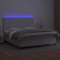 vidaXL Cama box spring colchón y LED cuero sintético blanco 180x200 cm vidaXL Cama box spring colchón y LED cuero sintético blanco 180x200 cm