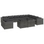 vidaXL Set de muebles de jardín 12 pzas y cojines ratán sintético gris vidaXL Set de muebles de jardín 12 pzas y cojines ratán sintético gris