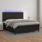 vidaXL Cama box spring colchón y LED cuero sintético negro 180x200 cm vidaXL Cama box spring colchón y LED cuero sintético negro 180x200 cm