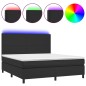vidaXL Cama box spring colchón y LED cuero sintético negro 180x200 cm vidaXL Cama box spring colchón y LED cuero sintético negro 180x200 cm