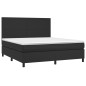 vidaXL Cama box spring colchón y LED cuero sintético negro 180x200 cm vidaXL Cama box spring colchón y LED cuero sintético negro 180x200 cm
