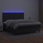 vidaXL Cama box spring colchón y LED cuero sintético negro 180x200 cm vidaXL Cama box spring colchón y LED cuero sintético negro 180x200 cm