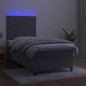 vidaXL Cama box spring colchón y LED terciopelo gris claro 100x200 cm vidaXL Cama box spring colchón y LED terciopelo gris claro 100x200 cm