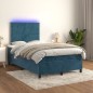 vidaXL Cama box spring colchón y LED terciopelo azul oscuro 120x200 cm vidaXL Cama box spring colchón y LED terciopelo azul oscuro 120x200 cm