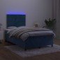 vidaXL Cama box spring colchón y LED terciopelo azul oscuro 120x200 cm vidaXL Cama box spring colchón y LED terciopelo azul oscuro 120x200 cm