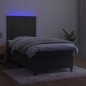 vidaXL Cama box spring colchón y LED terciopelo gris oscuro 100x200 cm vidaXL Cama box spring colchón y LED terciopelo gris oscuro 100x200 cm