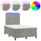 vidaXL Cama box spring colchón y LED terciopelo gris claro 120x200 cm vidaXL Cama box spring colchón y LED terciopelo gris claro 120x200 cm