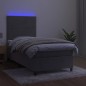 vidaXL Cama box spring colchón y LED terciopelo gris claro 80x200 cm vidaXL Cama box spring colchón y LED terciopelo gris claro 80x200 cm