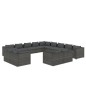 vidaXL Set de muebles de jardín 13 pzas y cojines ratán sintético gris vidaXL Set de muebles de jardín 13 pzas y cojines ratán sintético gris