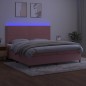 vidaXL Cama box spring colchón y LED terciopelo rosa 200x200 cm vidaXL Cama box spring colchón y LED terciopelo rosa 200x200 cm