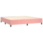 vidaXL Cama box spring colchón y LED terciopelo rosa 200x200 cm vidaXL Cama box spring colchón y LED terciopelo rosa 200x200 cm