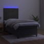 vidaXL Cama box spring colchón y LED terciopelo gris oscuro 90x190 cm vidaXL Cama box spring colchón y LED terciopelo gris oscuro 90x190 cm