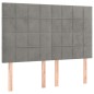 vidaXL Cama box spring colchón y LED terciopelo gris claro 140x200 cm vidaXL Cama box spring colchón y LED terciopelo gris claro 140x200 cm