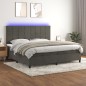 vidaXL Cama box spring colchón y LED terciopelo gris oscuro 200x200 cm vidaXL Cama box spring colchón y LED terciopelo gris oscuro 200x200 cm