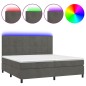 vidaXL Cama box spring colchón y LED terciopelo gris oscuro 200x200 cm vidaXL Cama box spring colchón y LED terciopelo gris oscuro 200x200 cm