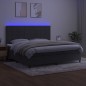 vidaXL Cama box spring colchón y LED terciopelo gris oscuro 200x200 cm vidaXL Cama box spring colchón y LED terciopelo gris oscuro 200x200 cm