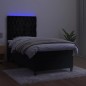 vidaXL Cama box spring colchón y LED terciopelo negro 100x200 cm vidaXL Cama box spring colchón y LED terciopelo negro 100x200 cm