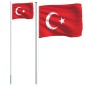 vidaXL Mástil y bandera de Turquía aluminio 6,23 m vidaXL Mástil y bandera de Turquía aluminio 6,23 m