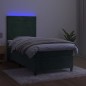 vidaXL Cama box spring colchón y LED terciopelo verde oscuro 100x200cm vidaXL Cama box spring colchón y LED terciopelo verde oscuro 100x200cm