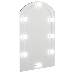 vidaXL Espejo con luces LED vidrio arco 70x40 cm