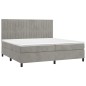 vidaXL Cama box spring colchón y LED terciopelo gris claro 200x200 cm vidaXL Cama box spring colchón y LED terciopelo gris claro 200x200 cm