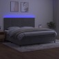 vidaXL Cama box spring colchón y LED terciopelo gris claro 200x200 cm vidaXL Cama box spring colchón y LED terciopelo gris claro 200x200 cm