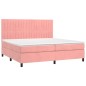 vidaXL Cama box spring colchón y LED terciopelo rosa 200x200 cm vidaXL Cama box spring colchón y LED terciopelo rosa 200x200 cm