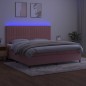 vidaXL Cama box spring colchón y LED terciopelo rosa 200x200 cm vidaXL Cama box spring colchón y LED terciopelo rosa 200x200 cm