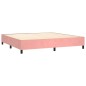 vidaXL Cama box spring colchón y LED terciopelo rosa 200x200 cm vidaXL Cama box spring colchón y LED terciopelo rosa 200x200 cm