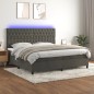 vidaXL Cama box spring colchón y LED terciopelo gris oscuro 200x200 cm vidaXL Cama box spring colchón y LED terciopelo gris oscuro 200x200 cm