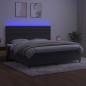 vidaXL Cama box spring colchón y LED terciopelo gris oscuro 200x200 cm vidaXL Cama box spring colchón y LED terciopelo gris oscuro 200x200 cm