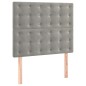 vidaXL Cama box spring colchón y LED terciopelo gris claro 100x200 cm