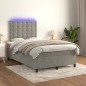 vidaXL Cama box spring colchón y LED terciopelo gris claro 120x200 cm vidaXL Cama box spring colchón y LED terciopelo gris claro 120x200 cm