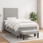 vidaXL Cama box spring con colchón tela gris claro 80x200 cm