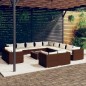vidaXL Set muebles de jardín 14 piezas cojines ratán sintético marrón vidaXL Set muebles de jardín 14 piezas cojines ratán sintético marrón