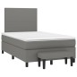 vidaXL Cama box spring con colchón tela gris oscuro 120x200 cm