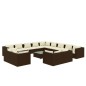 vidaXL Set muebles de jardín 14 piezas cojines ratán sintético marrón vidaXL Set muebles de jardín 14 piezas cojines ratán sintético marrón