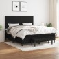 vidaXL Cama box spring con colchón tela negro 180x200 cm vidaXL Cama box spring con colchón tela negro 180x200 cm