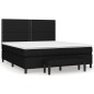 vidaXL Cama box spring con colchón tela negro 160x200 cm vidaXL Cama box spring con colchón tela negro 160x200 cm