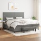 vidaXL Cama box spring con colchón tela gris oscuro 200x200 cm vidaXL Cama box spring con colchón tela gris oscuro 200x200 cm